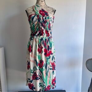 Kenzo Pink and White Halter Sundress Cocktail